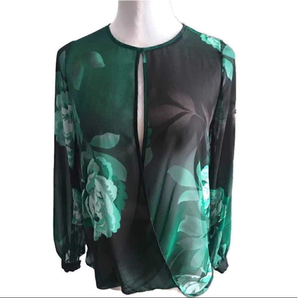 Jennifer Lopez Sheer Open Front and Back Top Sz XS
